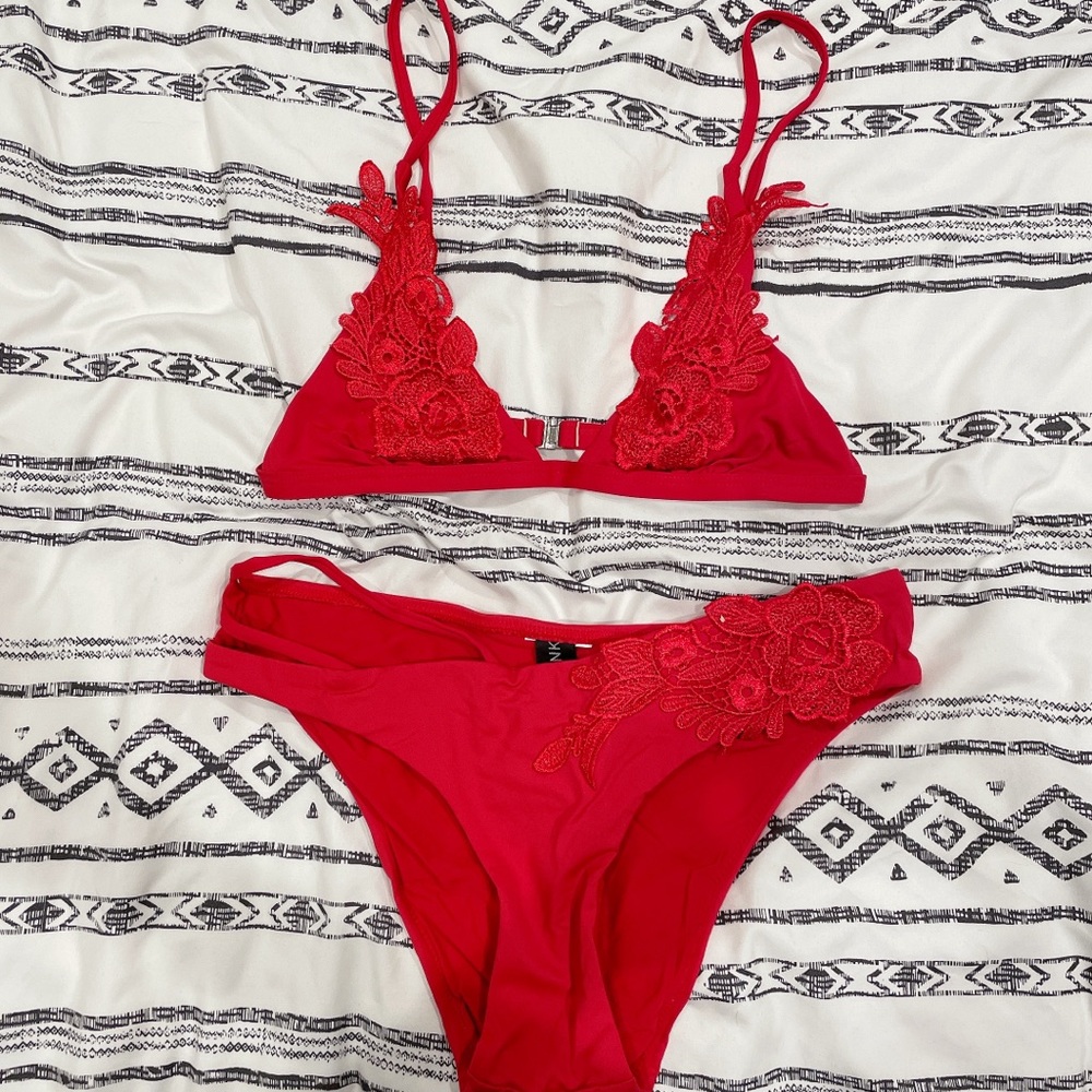 Mink Pink Red bikini set